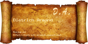 Dietrich Armand névjegykártya